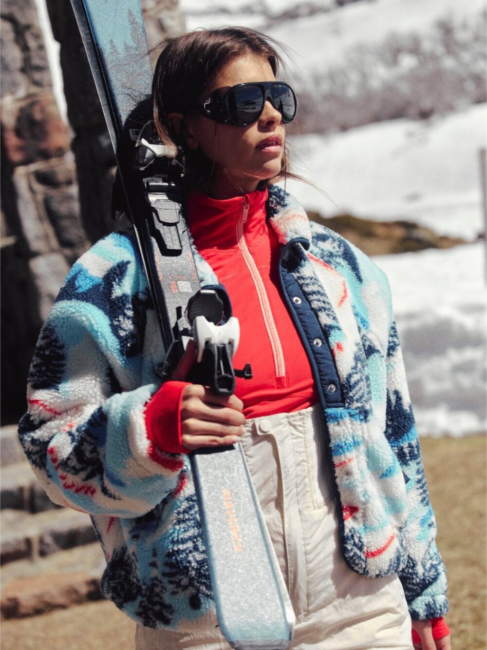 FP MOVEMENT Hit The Slopes Printed Fleece Jacket / Alpine Combo - Picture 7 of 9
